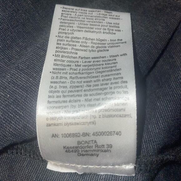 Bonita Women's Button Front Crinkle Jacket l Beaded Lace Accent Black Size 46 L - Picture 7 of 14